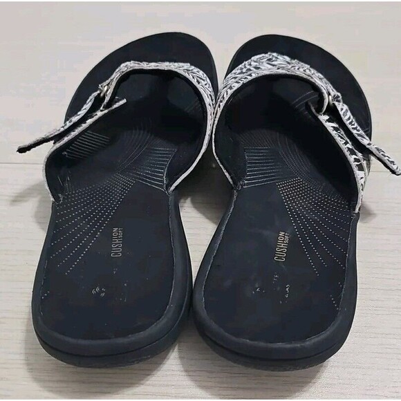Clarks Cloudsteppers Thong Sandals Zebra Flip Flop Adjustable Women Sz 10 Q06 - Picture 3 of 7
